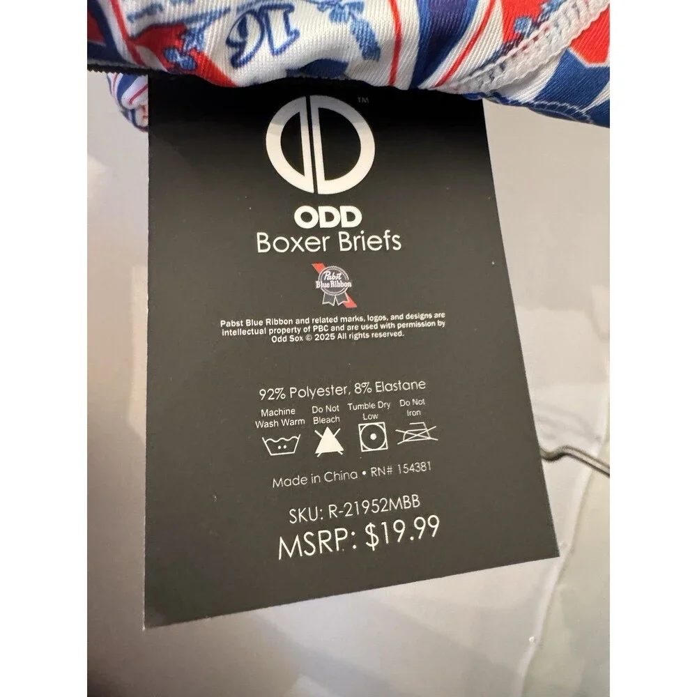 ODD Sox x Pabst Blue Ribbon Boxer Briefs Men’s XL NWT – Beer Can Print